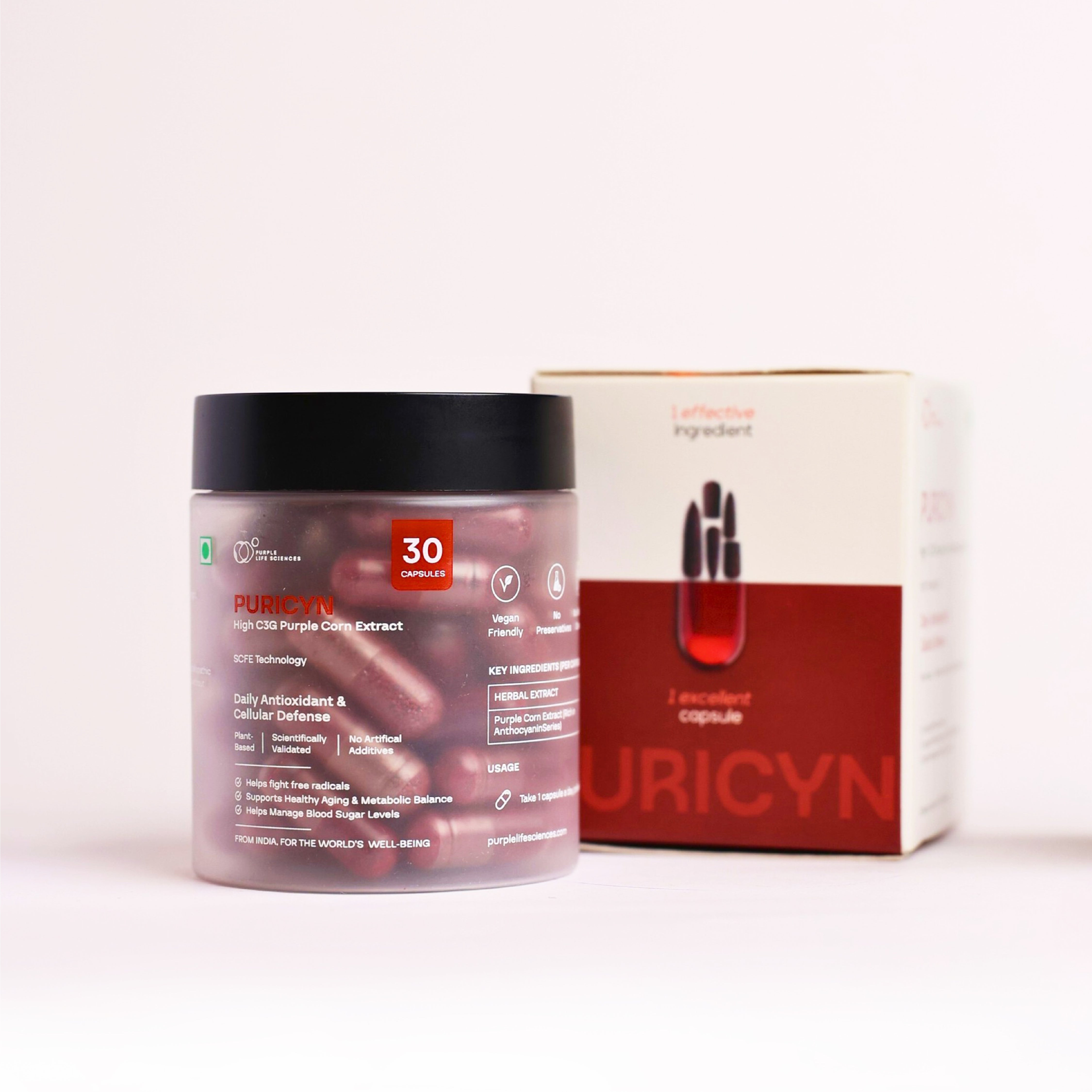 Puricyn - Antioxidant powered by Purple Corn Anthocyanins