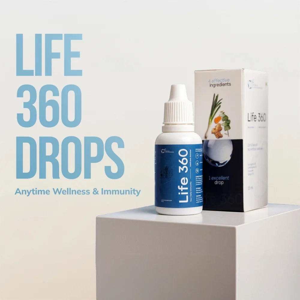 Life 360 Drops bottle and packaging on a white background