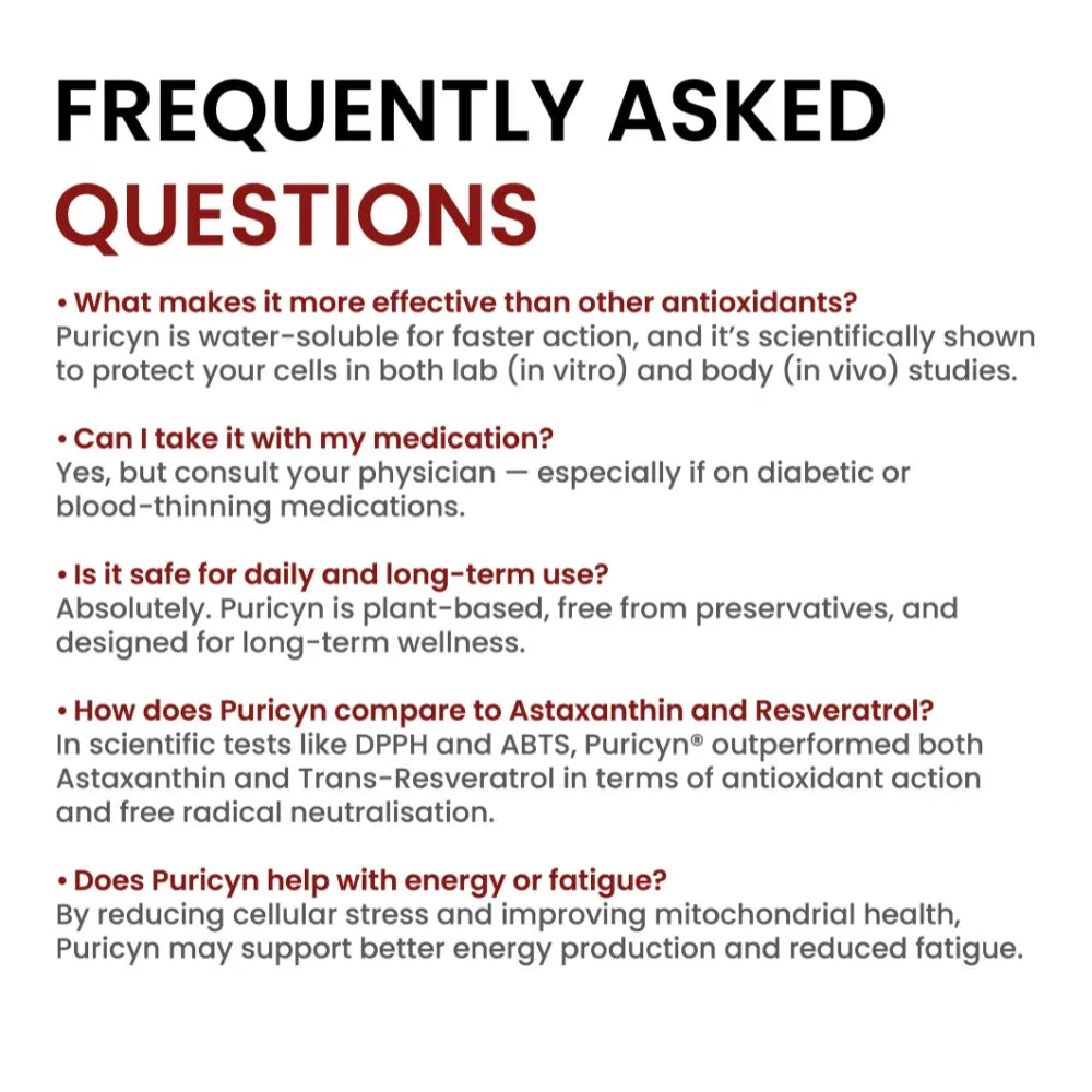 List of frequently asked questions about a product with a white background
