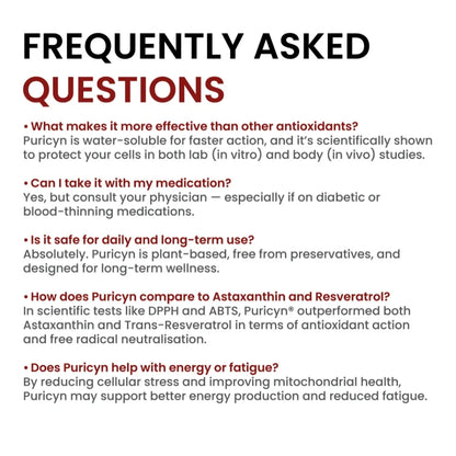 List of frequently asked questions about a product with a white background